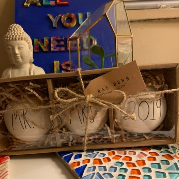 Rae Dunn Mr & Mrs 2019 Ornaments - Picture 1 of 2